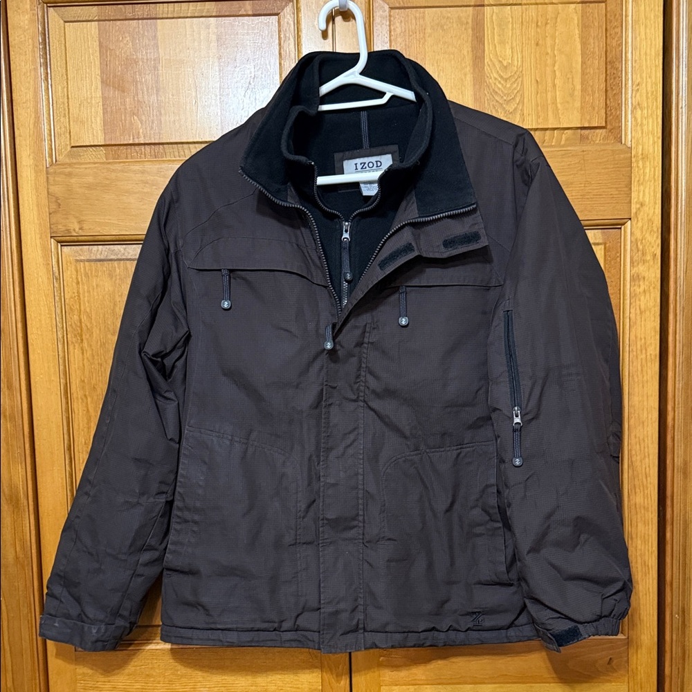 IZOD Men's Dark Brown Jacket Size Large